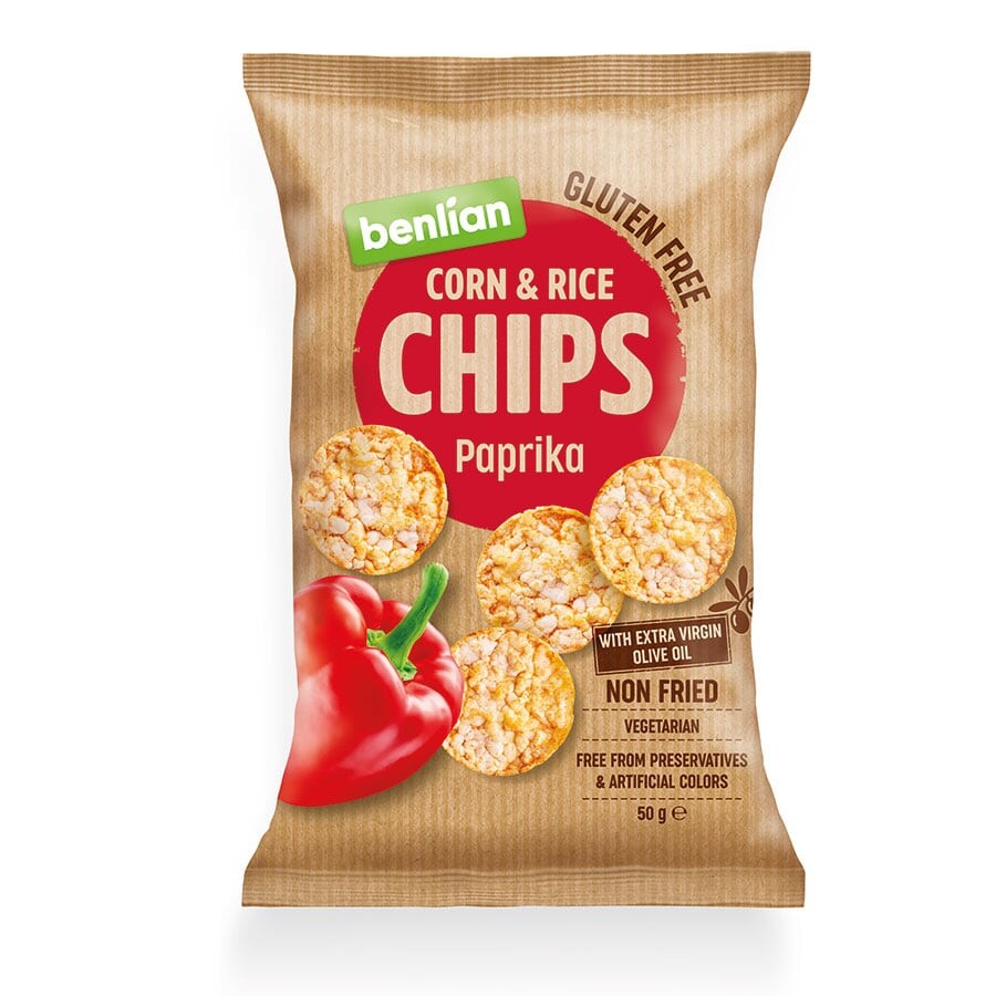 Benlian chips de riz paprika - 14 pcs