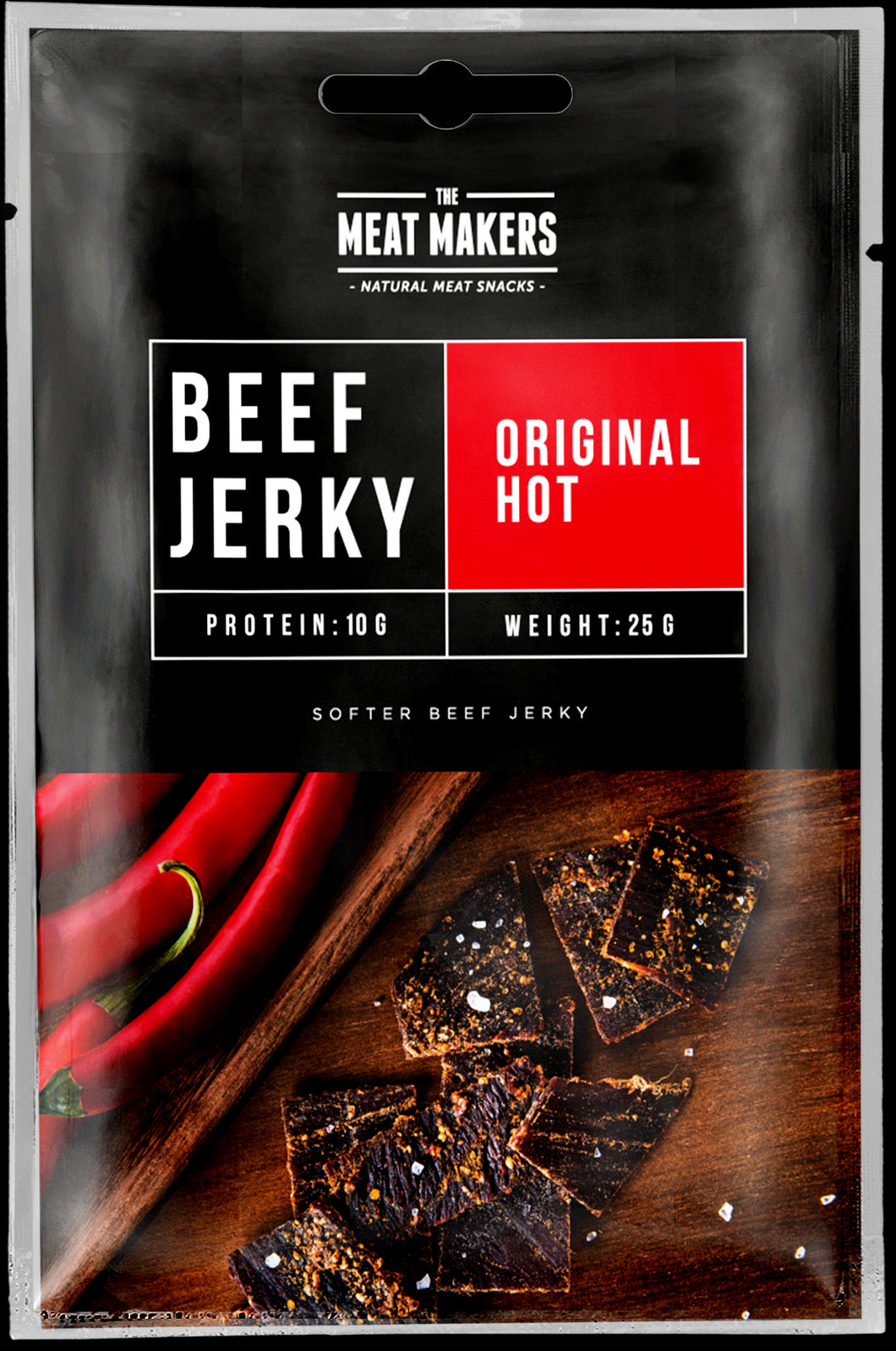 The meat makers Beef Jerky original hot - 12 pcs